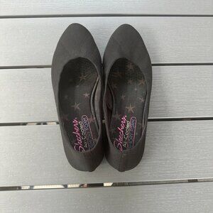 Skechers Womens Cleo Bewitch Ballet Flats Pointed Toe Memory Foam Black Size 6
